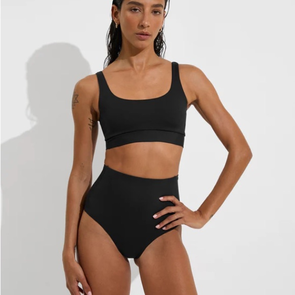 Left On Friday Black Bikini Top - Double Scoop Top